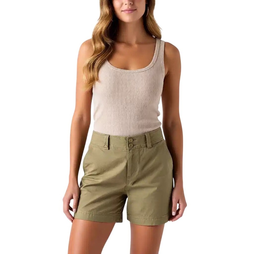 Lauren Ralph Lauren Womens Tan Khaki Chino Shorts Cotton D-Ring Size 6